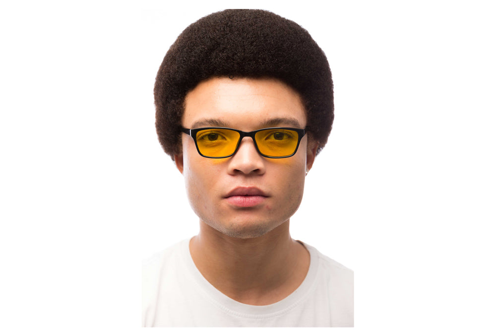 Man Wearing Denver Light Sensitivity Glasses Prescription