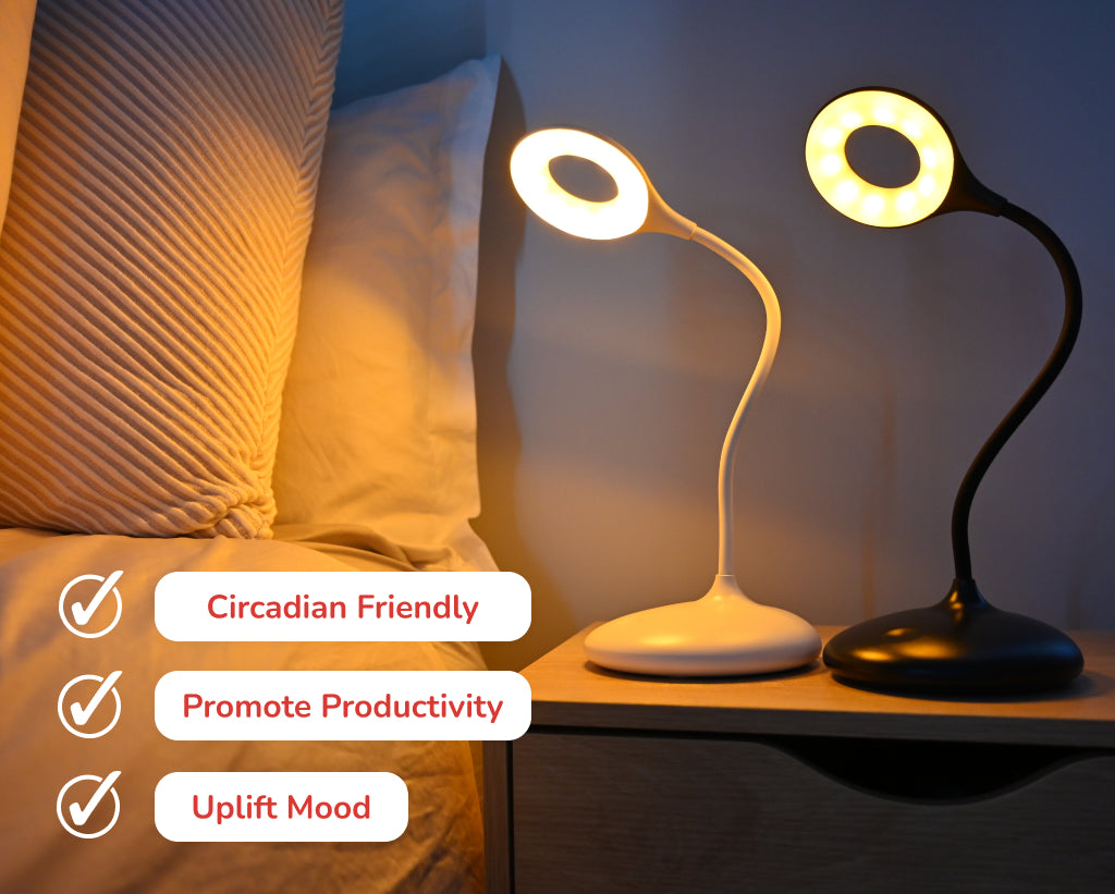 Full Spectrum Lamp On Bedside Table
