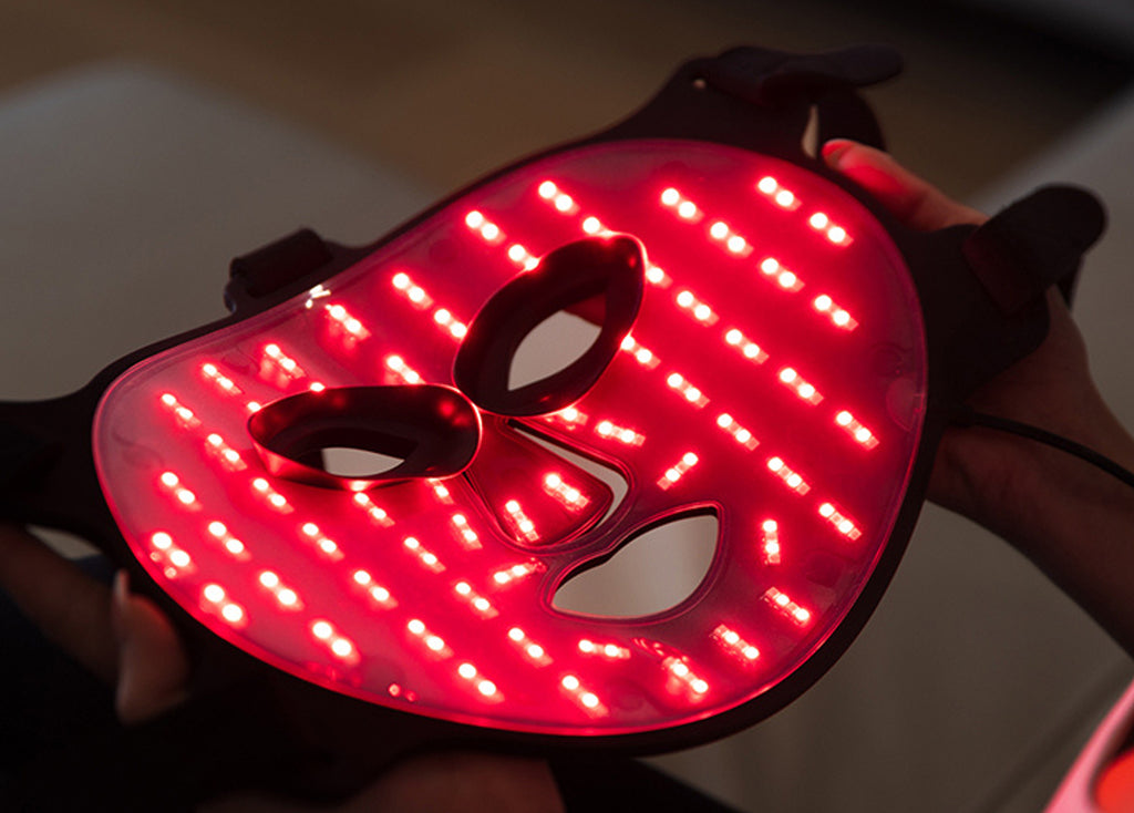 Red Lights On A Red Light Face Mask